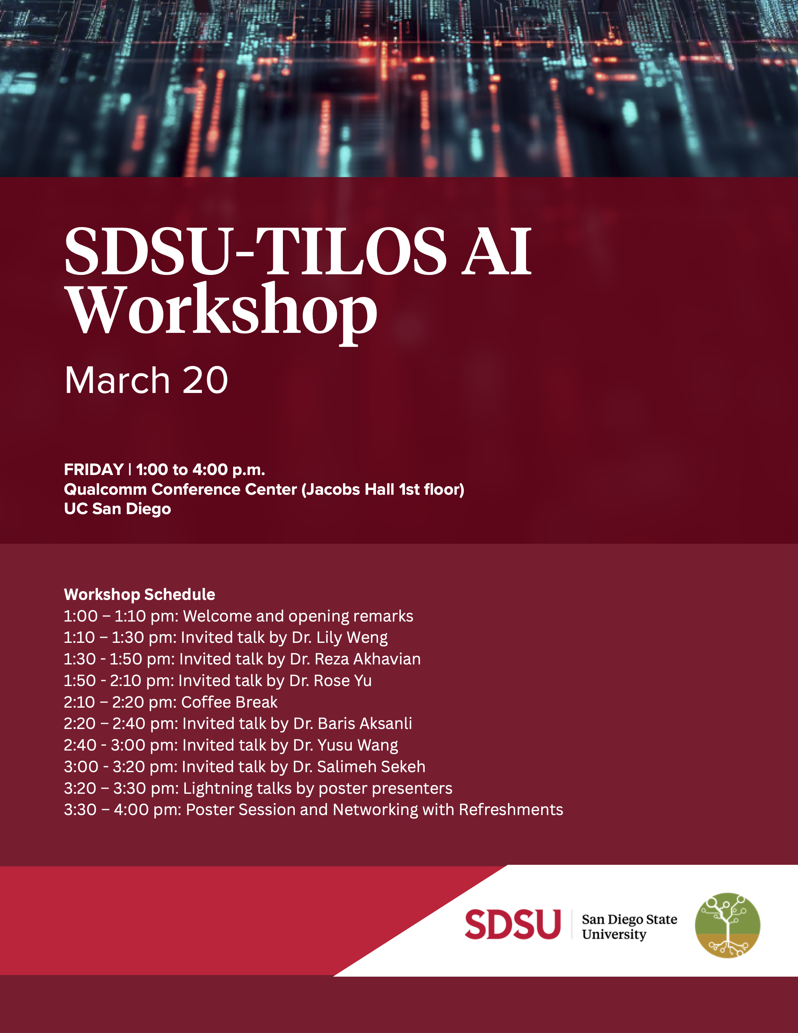 SDSU-TILOS AI Workshop Flyer